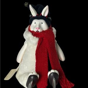 Dept 56 By Mary Lisa Chestnutt Rabbits Ice Skating Bunny Beanbag & Ceramic